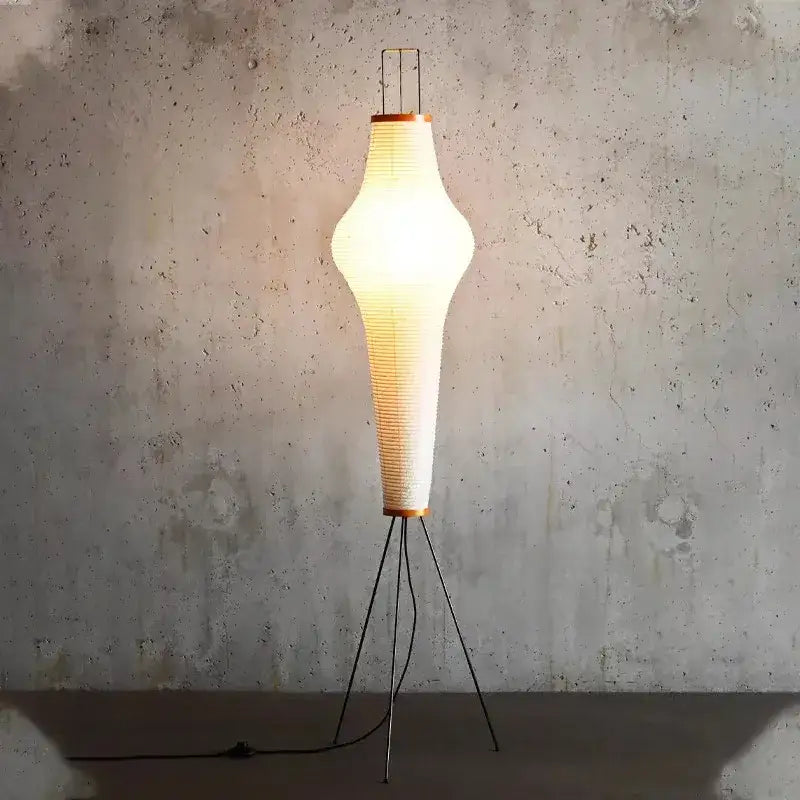 Japanese Rice Paper Floor Lamp | Minimal Japandi LED Standing Light Besontique Home Decor