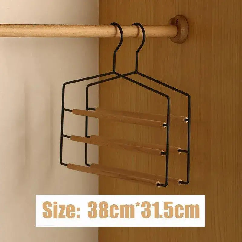 1-pcs-of-3-tiers-multi-layer-wooden-pants-trouser-hanger-wardrobe-closet-clothes-iron-hanging-rack-besontique-home-68320 - Besontique Home