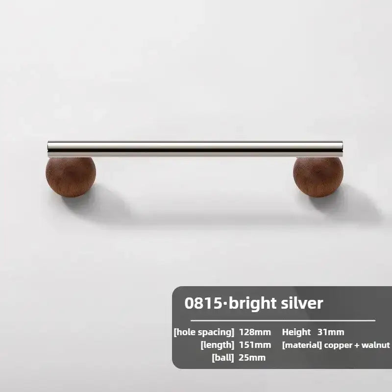 Nordic Art Wood Silver Brass Furniture Door Knob │ Home Deco Premium Kitchen Drawer Wardrobe Handles - Besontique Home