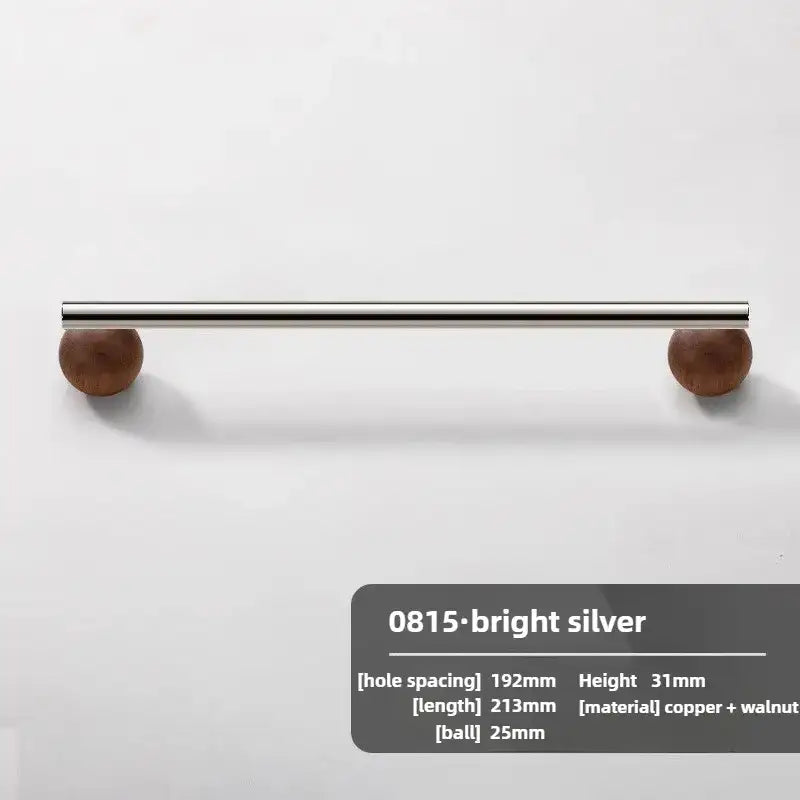 Nordic Art Wood Silver Brass Furniture Door Knob │ Home Deco Premium Kitchen Drawer Wardrobe Handles - Besontique Home