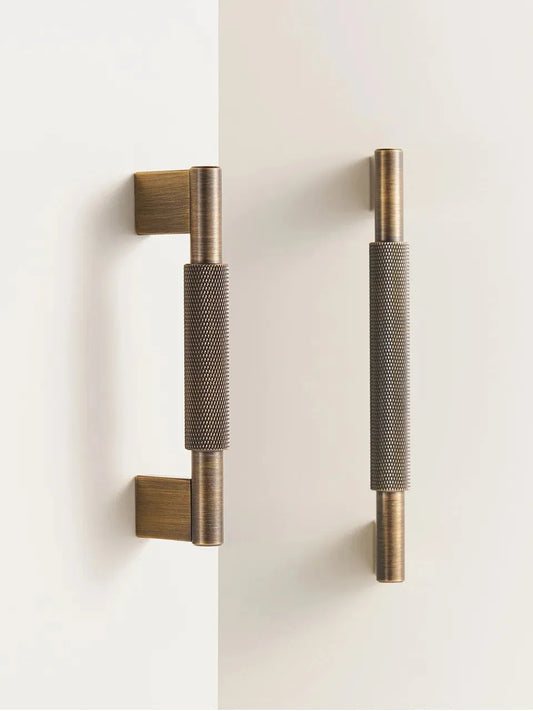 Solid Brass Bronze Cross Knurled Furniture Door Knob