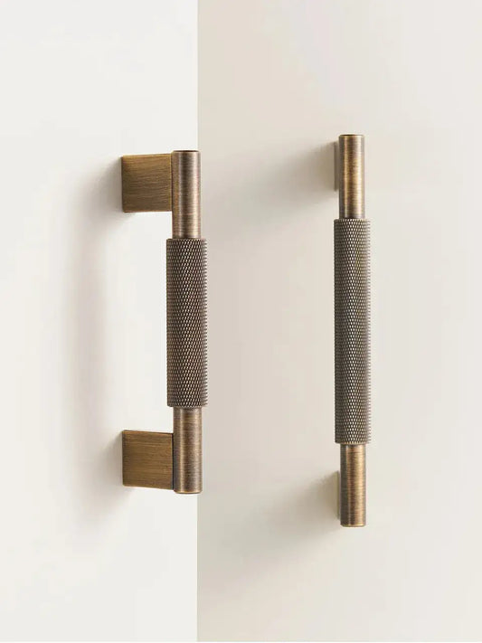 Solid Brass Bronze Cross Knurled Furniture Door Knob