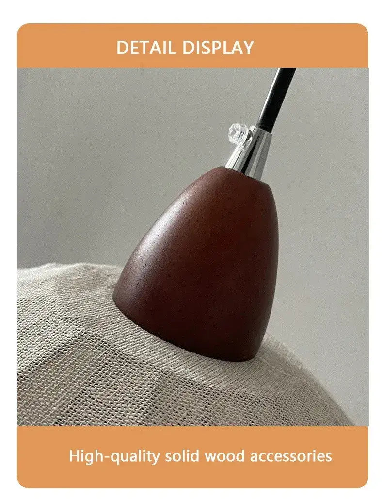 Nordic Retro Linen Ceiling Light │ Japandi Minimal Bedroom Hanging Lamp - Besontique Home