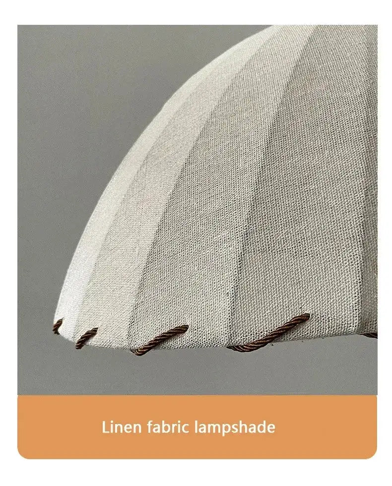 Nordic Retro Linen Ceiling Light │ Japandi Minimal Bedroom Hanging Lamp - Besontique Home