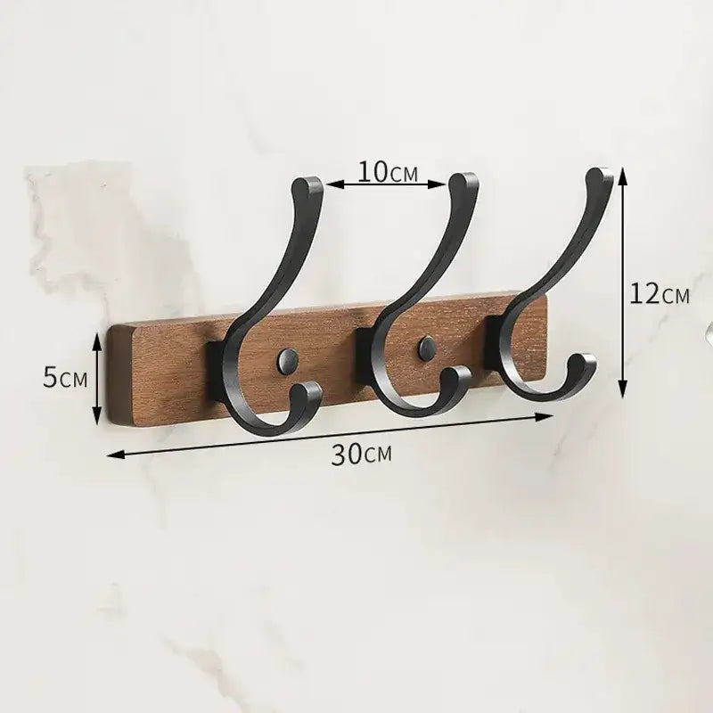 Modern Rustic Wooden Coat Rack Wall Mount with Hooks (Black/White) Besontique Home Decor