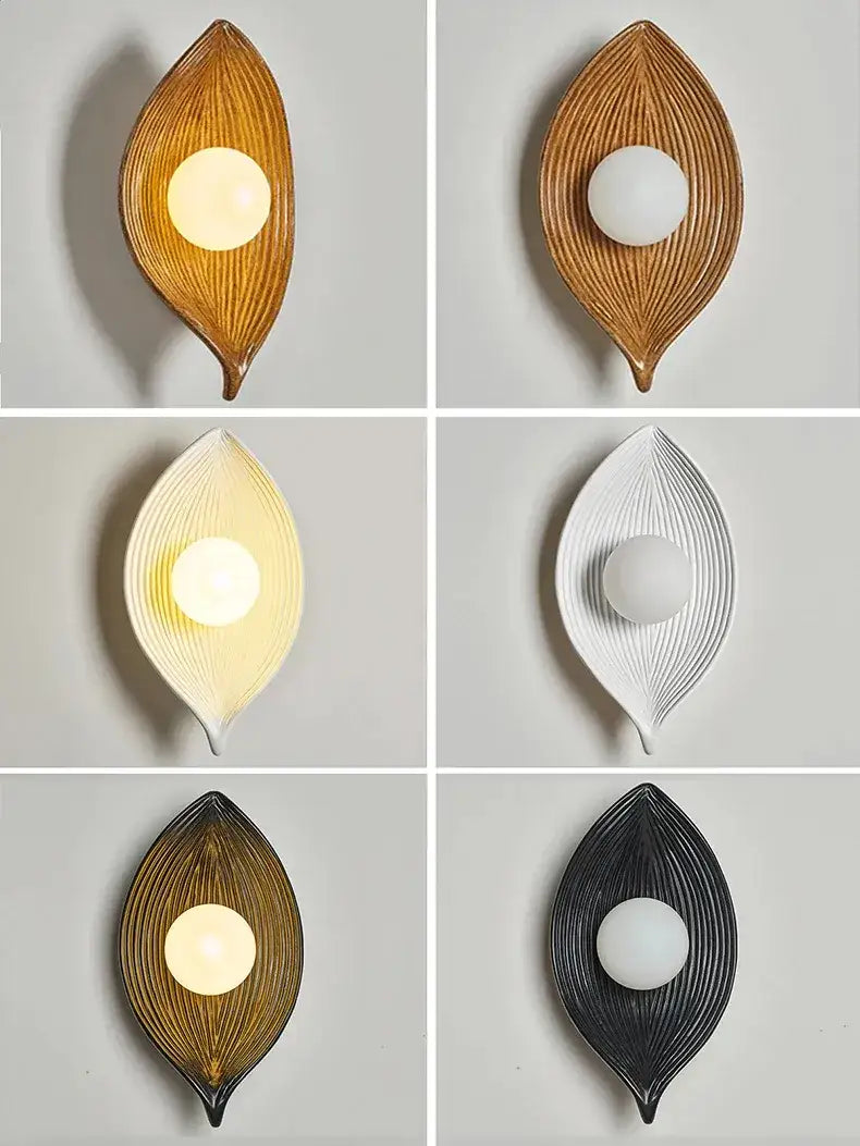 Leaf shape Resin Wall-mounted Lamp | Modern Art Deco style Creative Home Lighting - Besontique Home