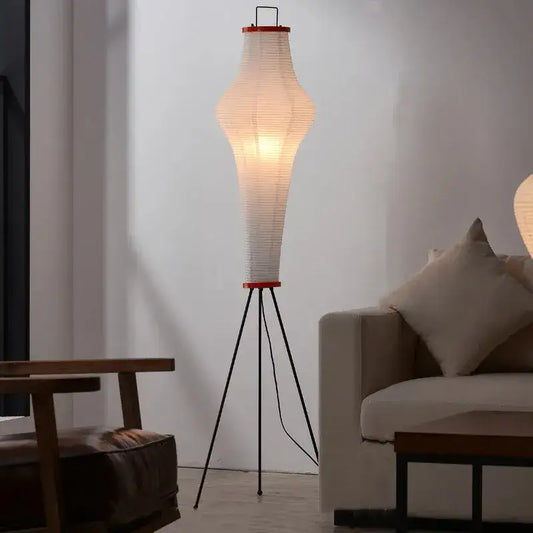 Japanese Rice Paper Floor Lamp | Minimal Japandi LED Standing Light Besontique Home Decor