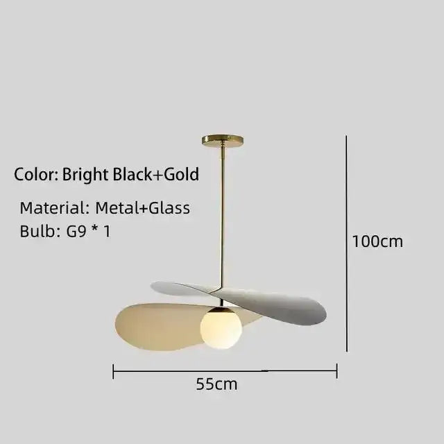 Modern French Black Gold Metal Glass Ball Ceiling Lamp │ Minimalist Dining Chandelier Besontique Home Decor