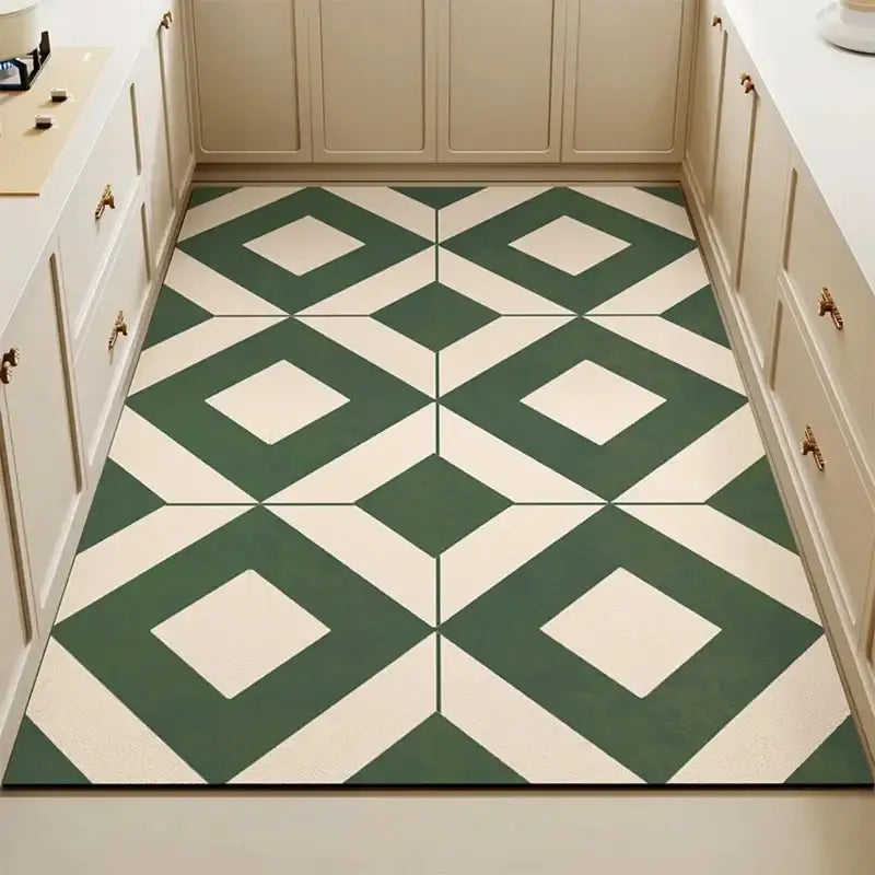 2-modern-style-plaid-printed-pvc-kitchen-floor-mat-waterproof-oil-proof-leather-foot-mats-rug-for-home-decor-besontique-home-1 - Besontique Home