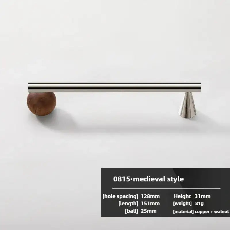 Nordic Art Wood Silver Brass Furniture Door Knob │ Home Deco Premium Kitchen Drawer Wardrobe Handles - Besontique Home