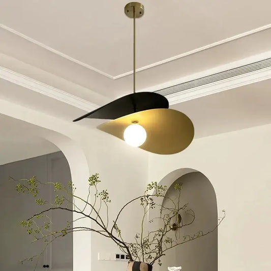 Modern French Black Gold Metal Glass Ball Ceiling Lamp │ Minimalist Dining Chandelier Besontique Home Decor