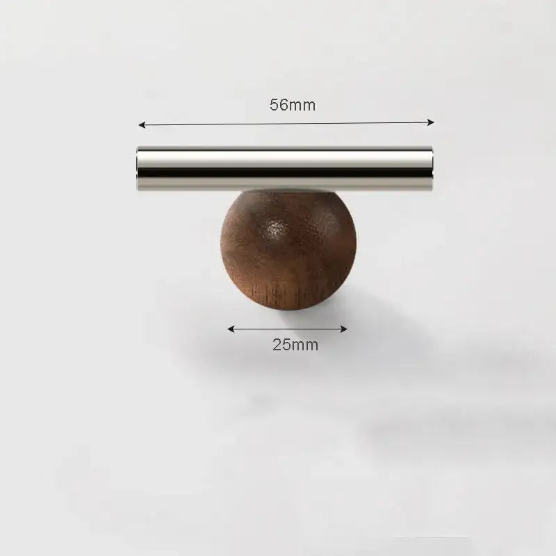 Nordic Art Wood Silver Brass Furniture Door Knob │ Home Deco Premium Kitchen Drawer Wardrobe Handles - Besontique Home