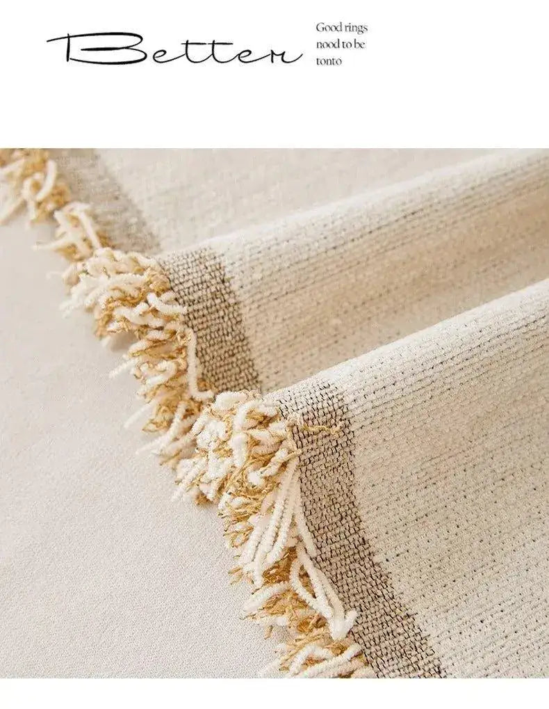 3-chenille-line-pattern-throw-blanket-with-tassel-simple-nordic-jacquard-reversible-double-sided-sofa-cover-besontique-home-26953 - Besontique Home