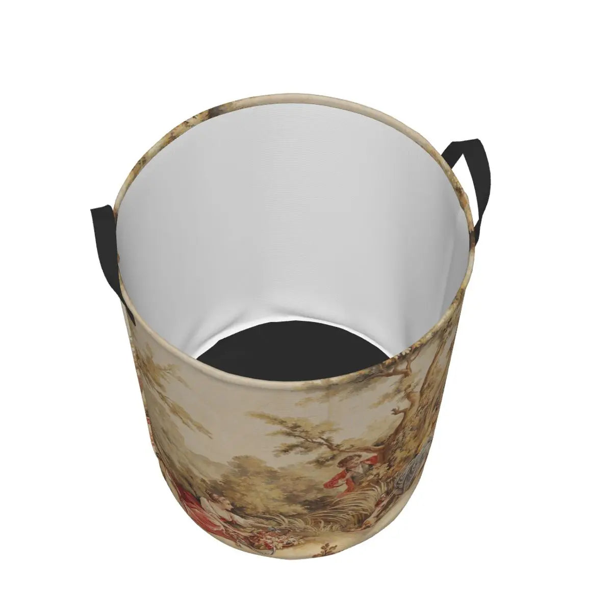 Aubusson Tapestry Printed Laundry Basket │ Foldable French Motif Decorative Hamper Organizer