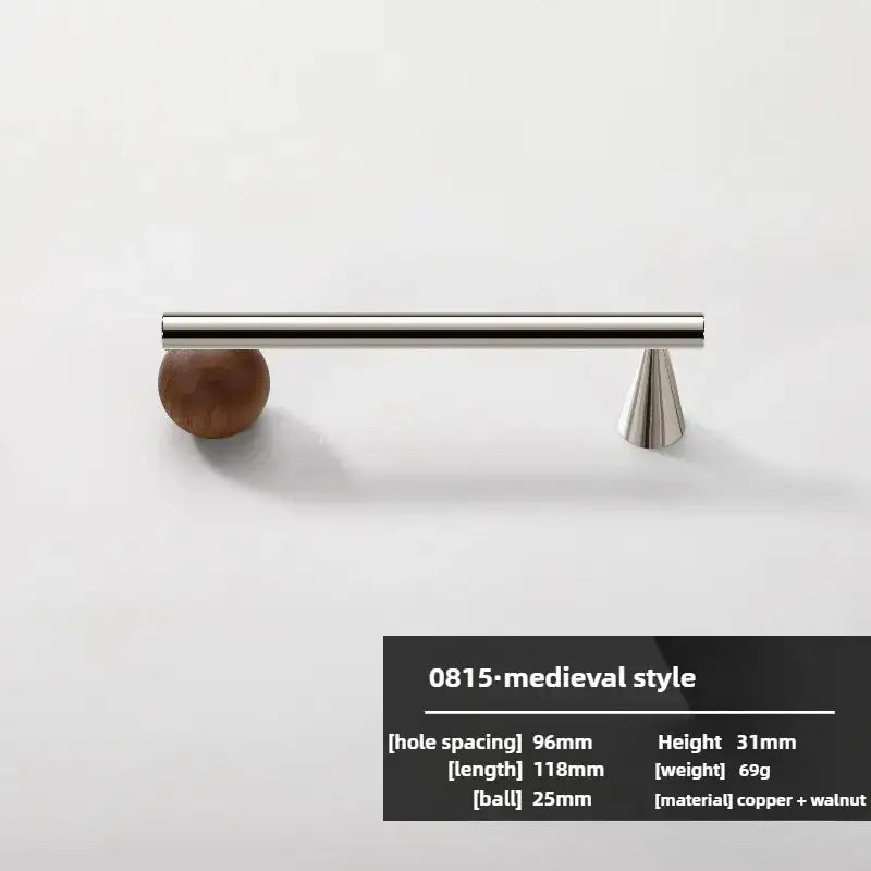 Nordic Art Wood Silver Brass Furniture Door Knob │ Home Deco Premium Kitchen Drawer Wardrobe Handles - Besontique Home