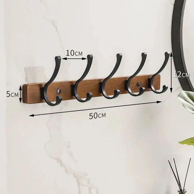 Modern Rustic Wooden Coat Rack Wall Mount with Hooks (Black/White) Besontique Home Decor