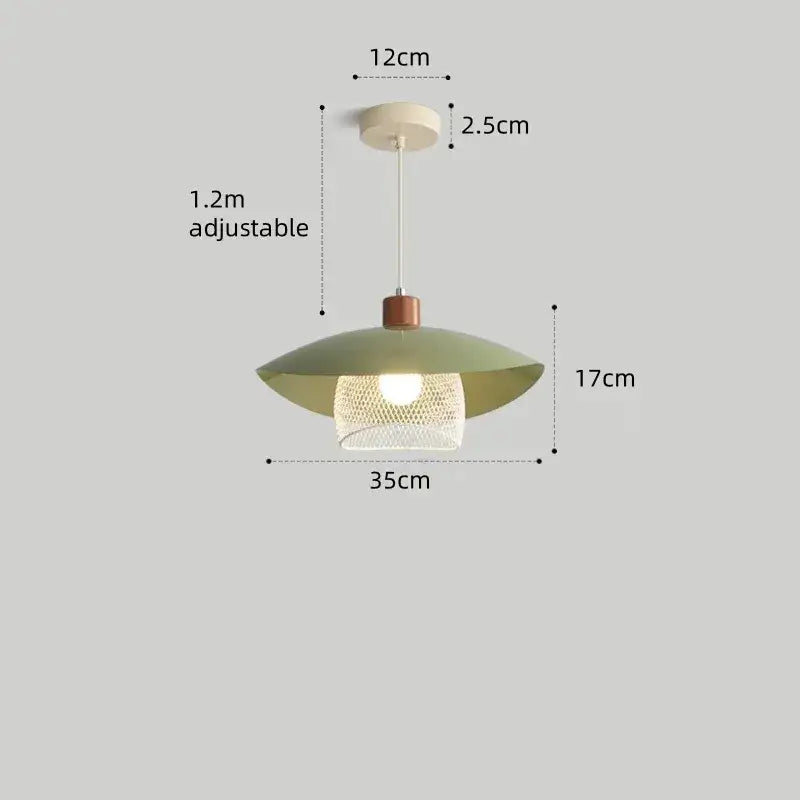 Minimal French Wood & Metal Pendant Lamp – Modern Ceiling Light Fixture - Besontique Home