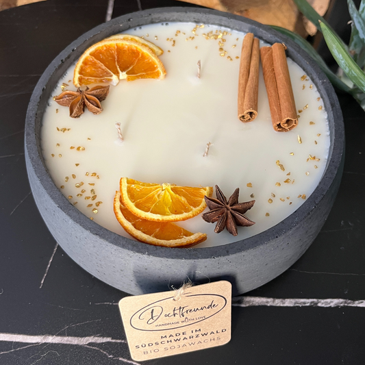 Handgemachte Betonkerze "Big Black" Duft Vanilla Toffee von DochtFreunde - Besontique Home