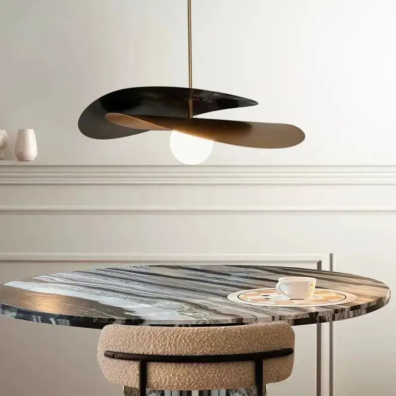 Modern French Black Gold Metal Glass Ball Ceiling Lamp │ Minimalist Dining Chandelier Besontique Home Decor