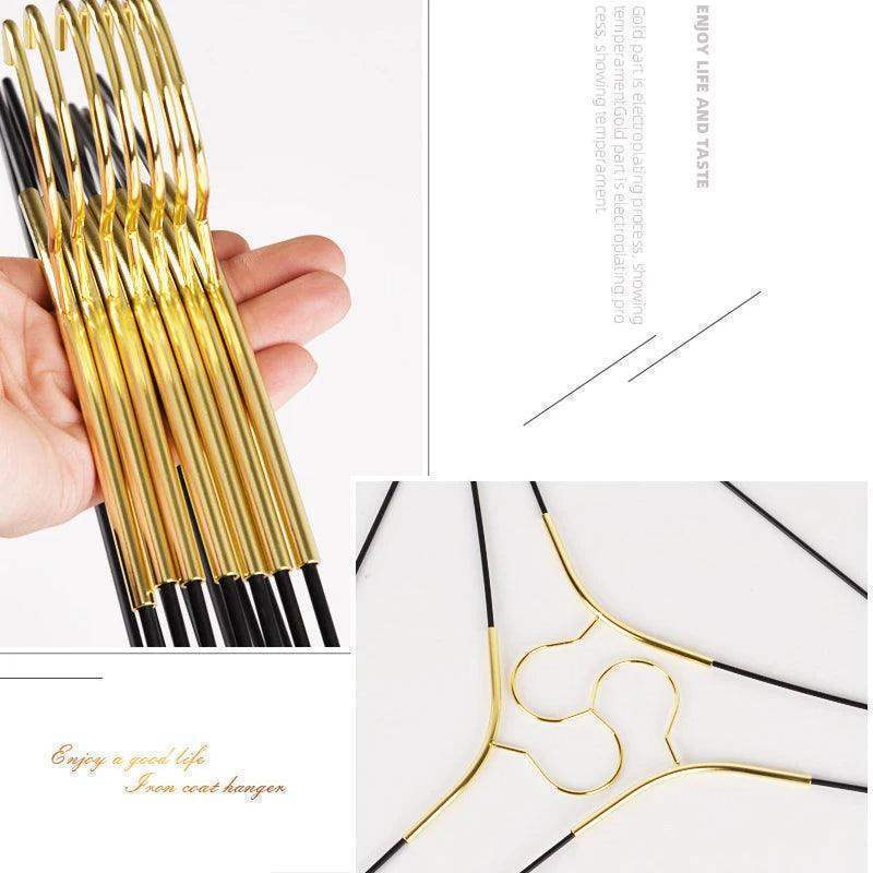 5-pcs-black-gold-metal-clothes-coat-hanger-modern-minimal-style-wardrobe-organizer-storage-rack-besontique-home-25070 - Besontique Home