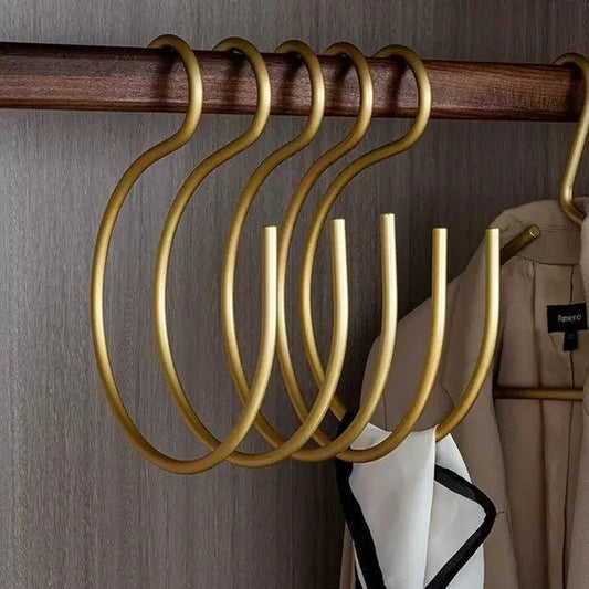 5 pcs Matte Gold/Silver S Shape Hook Holders │ Modern Practical Clothes Hanger - Besontique Home