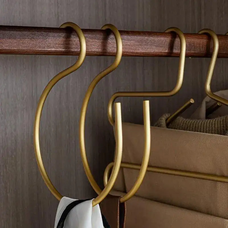 5-pcs-matte-goldsilver-s-shape-hook-holders-modern-practical-clothes-hanger-besontique-home-22862 - Besontique Home