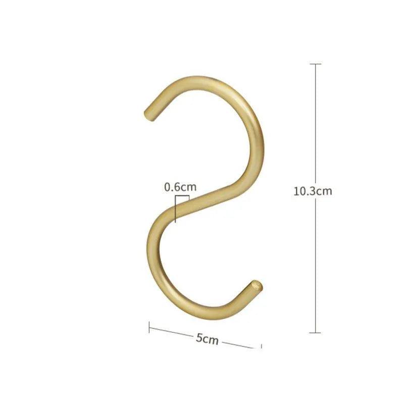 5 pcs Matte Gold/Silver Small S Shape Hook Holders │ Modern Practical Clothes Hanger - Besontique Home