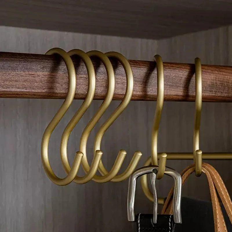5 pcs Matte Gold/Silver Small S Shape Hook Holders │ Modern Practical Clothes Hanger - Besontique Home