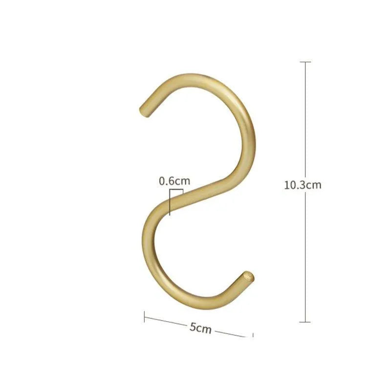 5 pcs Matte Gold/Silver Small S Shape Hook Holders │ Modern Practical Clothes Hanger - Besontique Home