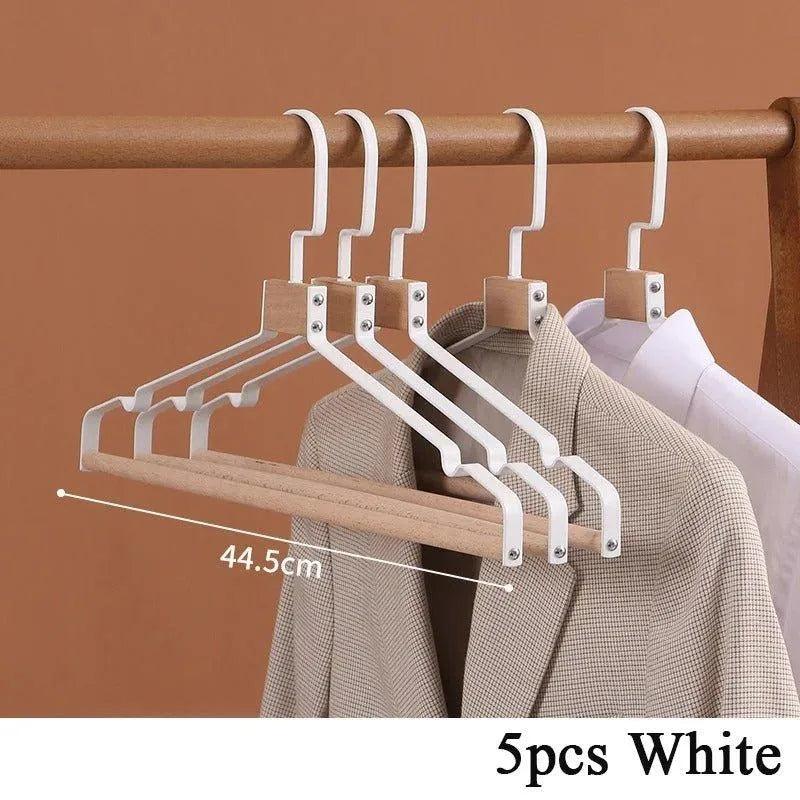 5 pcs Modern Retro Iron Clothes Coat Hanger(Black/White) │ Vintage Metal Wardrobe Organizer - Besontique Home