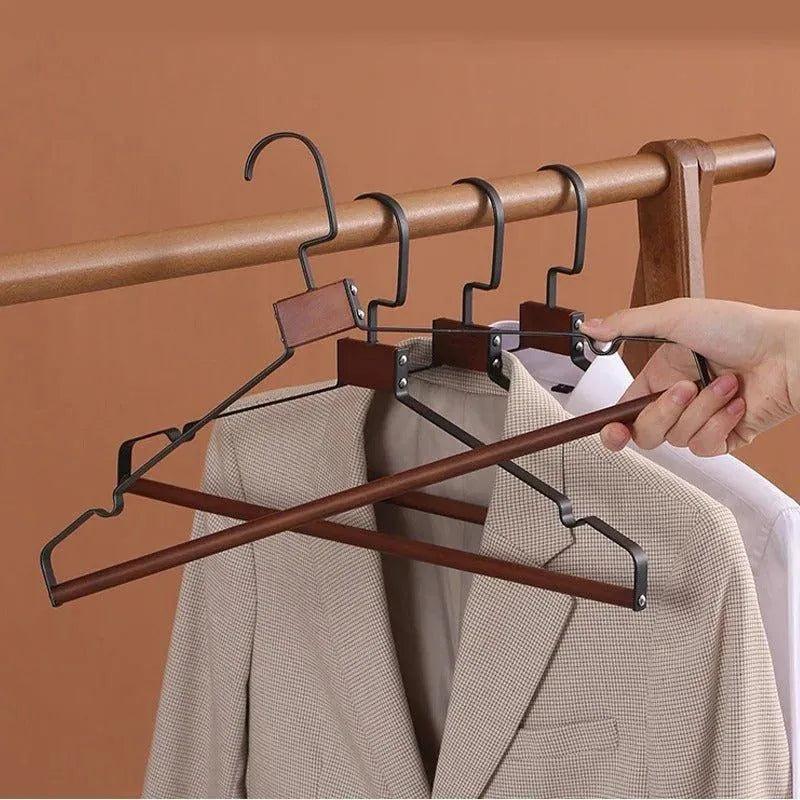 5 pcs Modern Retro Iron Clothes Coat Hanger(Black/White) │ Vintage Metal Wardrobe Organizer - Besontique Home
