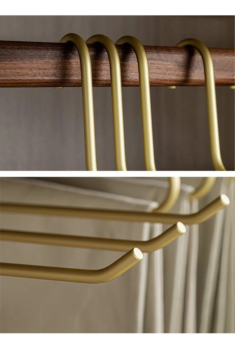 5 pcs Solid Matte Gold/Silver Trouser Pants Clothes Hanger │ Seamless Metal Wardrobe Organizer - Besontique Home
