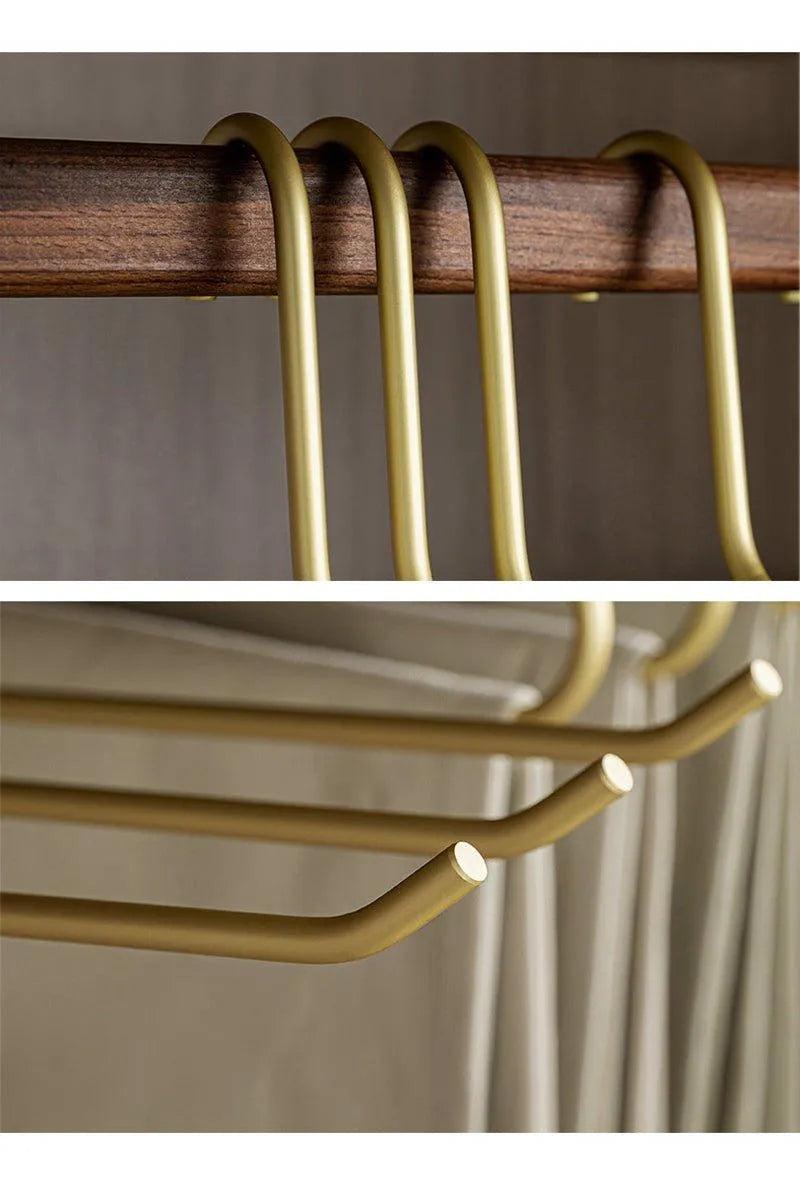 5 pcs Solid Matte Gold/Silver Trouser Pants Clothes Hanger │ Seamless Metal Wardrobe Organizer - Besontique Home