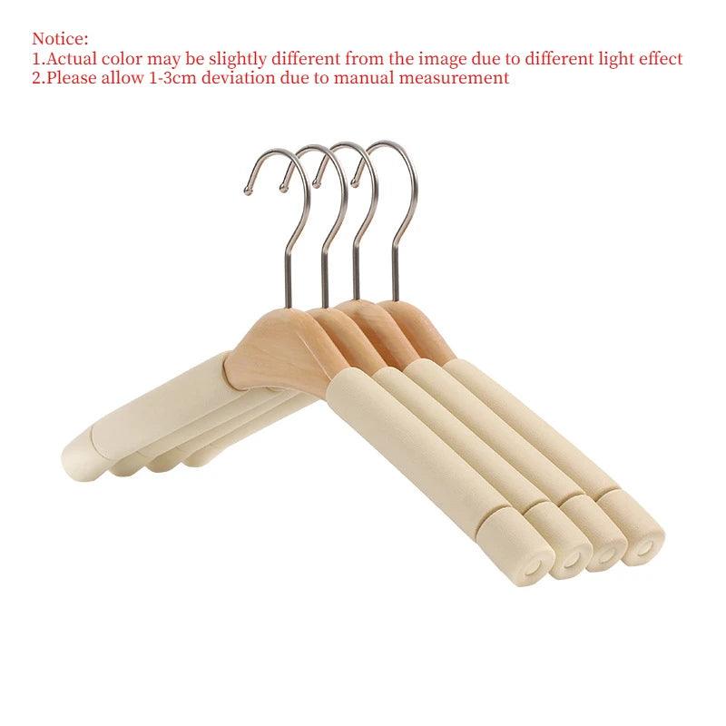 5 pcs Solid Wood Sponge Hangers │ Modern 360°Rotating Non-slip Clothes Organizer - Besontique Home