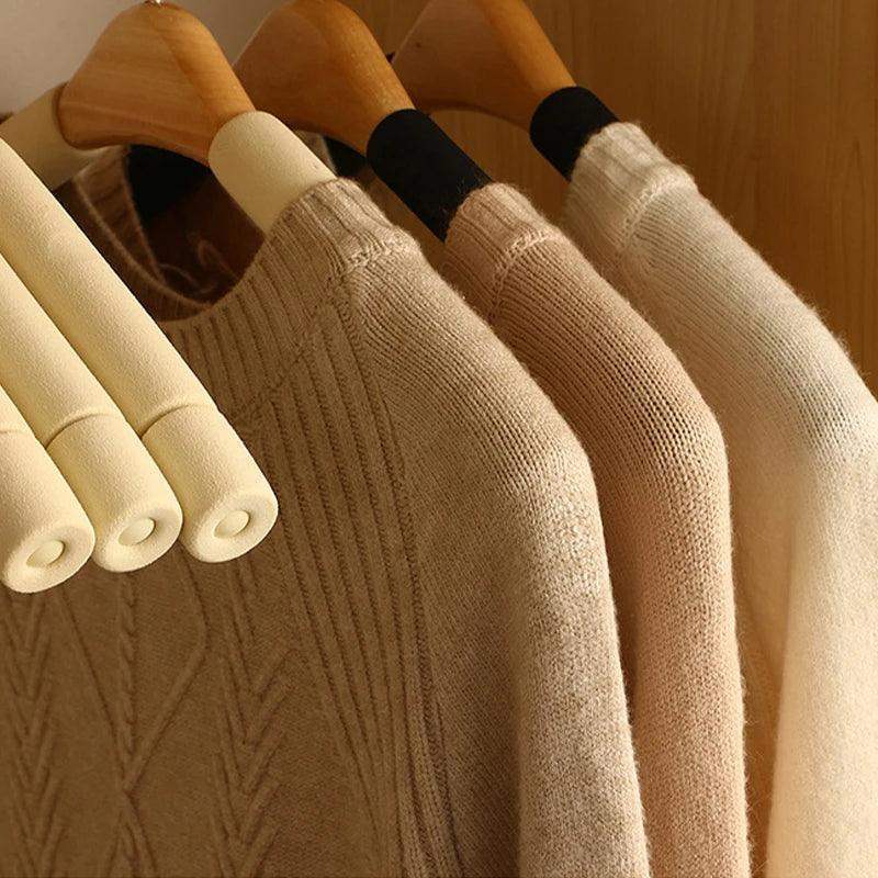 5-pcs-solid-wood-sponge-hangers-modern-360rotating-non-slip-clothes-organizer-besontique-home-94521 - Besontique Home