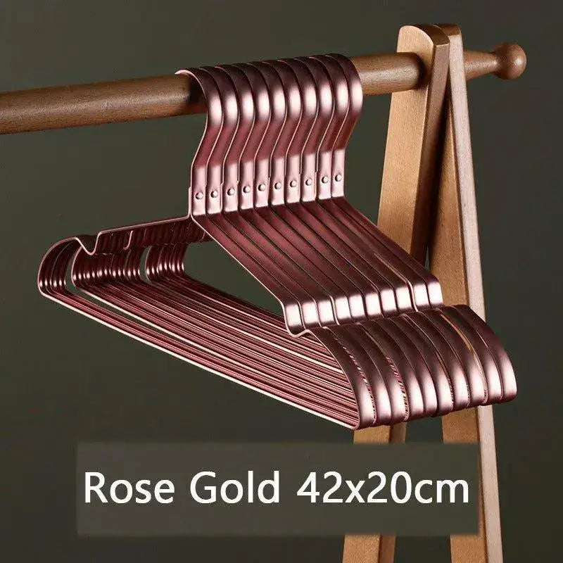 510-pcs-solid-matte-alloy-clothes-hangers-anti-slip-metal-rack-wardrobe-organizer-besontique-home-21411 - Besontique Home
