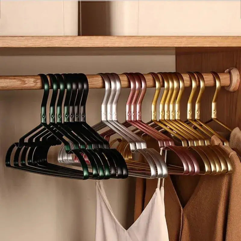 510-pcs-solid-matte-alloy-clothes-hangers-anti-slip-metal-rack-wardrobe-organizer-besontique-home-24614 - Besontique Home
