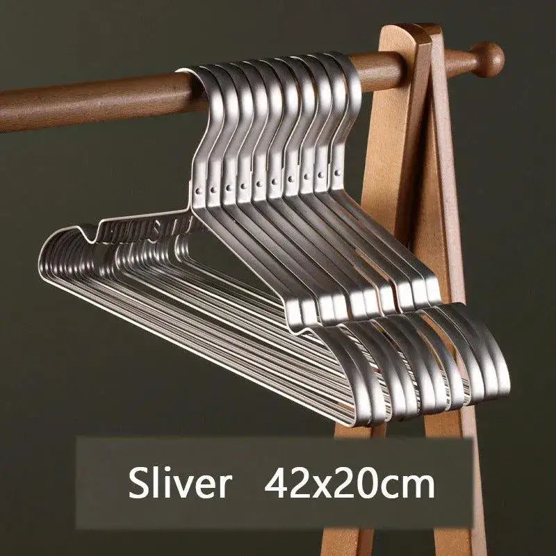 510-pcs-solid-matte-alloy-clothes-hangers-anti-slip-metal-rack-wardrobe-organizer-besontique-home-55381 - Besontique Home