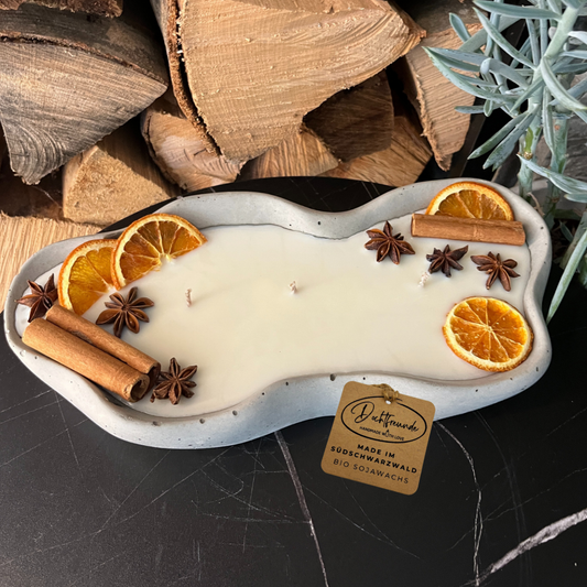 Handgemachte Betonduftkerze "Wave: Grey or Black" Bio Sojawachs mit Vanilla Toffee Duft - Betondekoration - Betonaccessoires oder Betondeko für Zuhause - Besontique Home