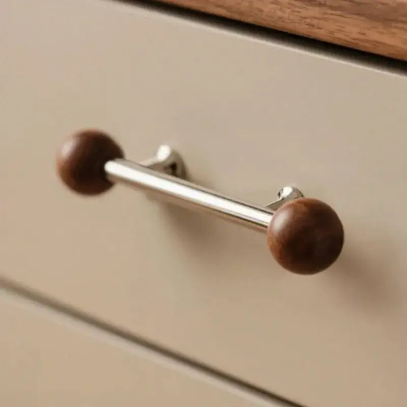 Nordic Art Wood Silver Brass Furniture Door Knob │ Home Deco Premium Kitchen Drawer Wardrobe Handles - Besontique Home