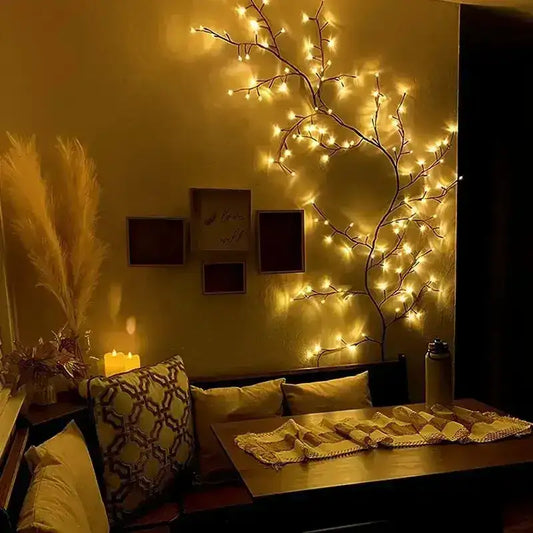 White Birch Tree LED Bendable Wall Decor Light with remote │ For Birthday Christmas Camping Party Decor - Besontique Home