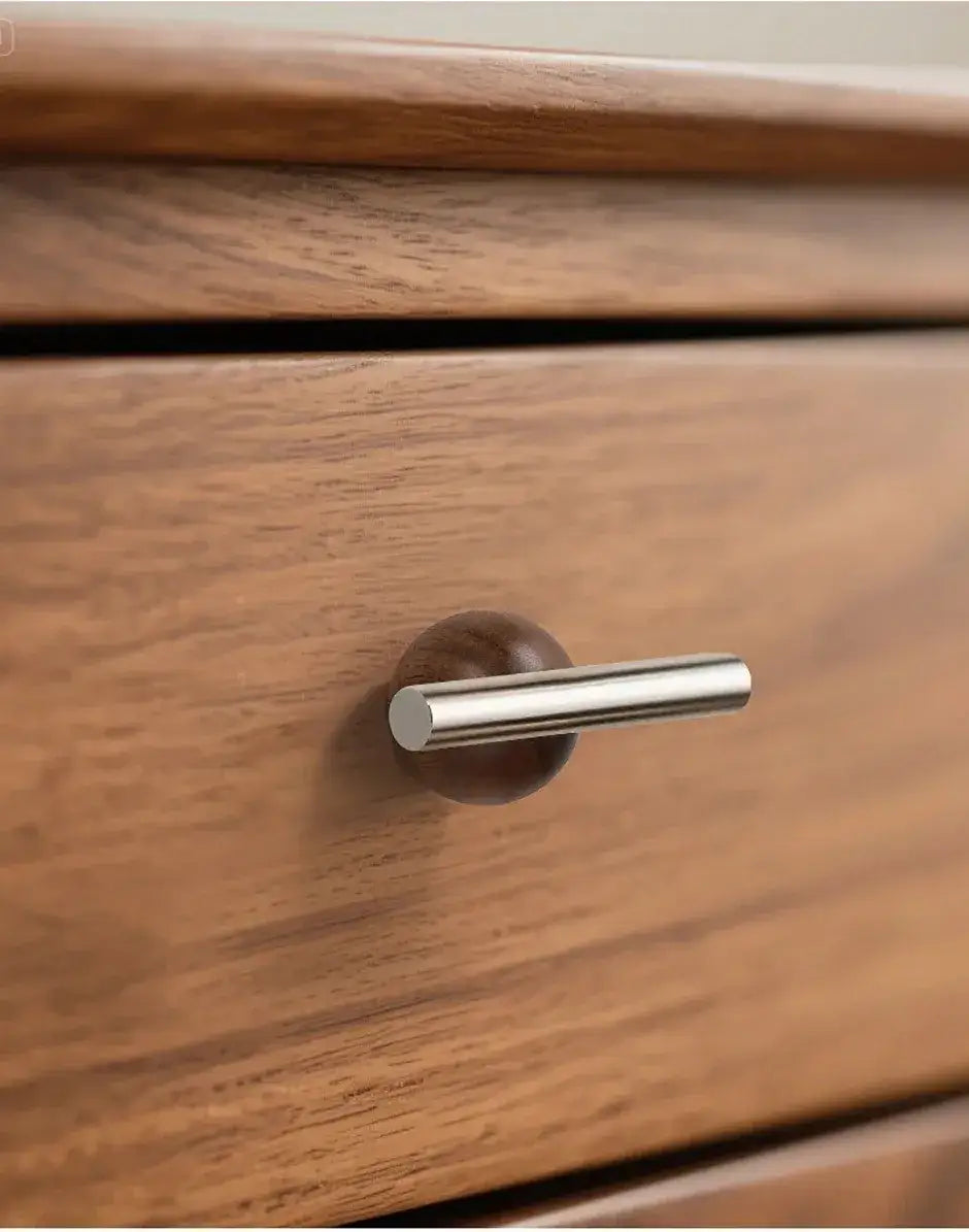 Nordic Art Wood Silver Brass Furniture Door Knob │ Home Deco Premium Kitchen Drawer Wardrobe Handles - Besontique Home