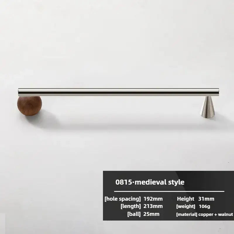 Nordic Art Wood Silver Brass Furniture Door Knob │ Home Deco Premium Kitchen Drawer Wardrobe Handles - Besontique Home