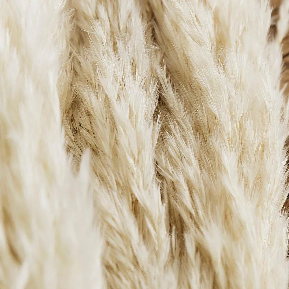 60cm Real Cream White Dried Pampas Grass Bouquet │ Fluffy Feather For Modern Boho Home Decoration Ornament - Besontique Home