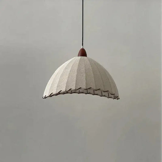 Nordic Retro Linen Ceiling Light │ Japandi Minimal Bedroom Hanging Lamp - Besontique Home