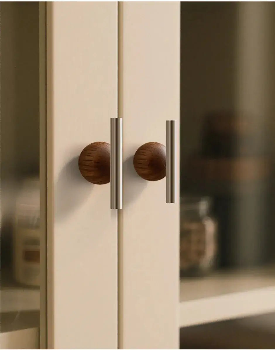 Nordic Art Wood Silver Brass Furniture Door Knob │ Home Deco Premium Kitchen Drawer Wardrobe Handles - Besontique Home