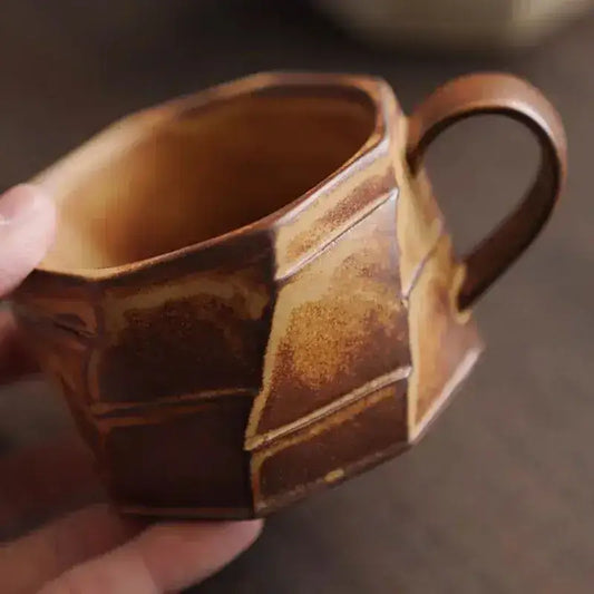 Retro Vintage Irregular Ceramic Mug Cup │ Modern Simple Design Kitchenware - Besontique Home