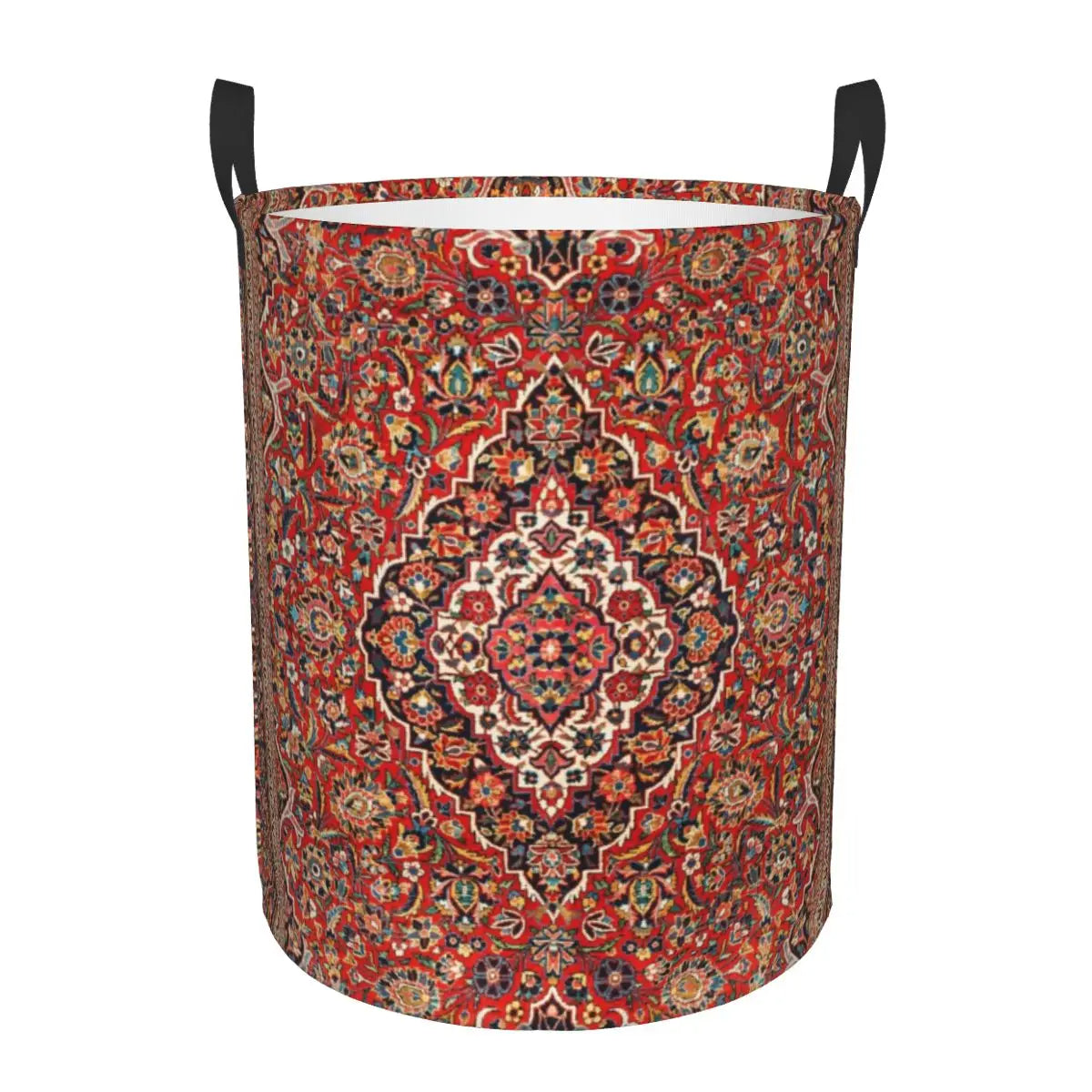 Aubusson Tapestry Printed Laundry Basket │ Foldable French Motif Decorative Hamper Organizer