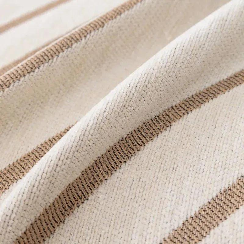 8 Chenille Line Pattern Throw Blanket with Tassel │ Simple Nordic Jacquard Reversible Double Sided Sofa Cover - Besontique Home