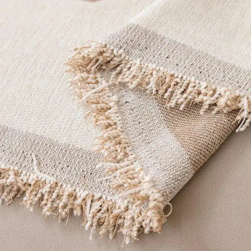 8-chenille-line-pattern-throw-blanket-with-tassel-simple-nordic-jacquard-reversible-double-sided-sofa-cover-besontique-home-33209 - Besontique Home